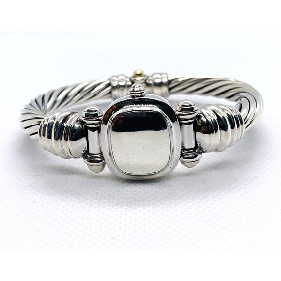 David Yurman Hinge Watch Case Bangle Bracelet 925 585 14k 6" - Picture 1 of 10